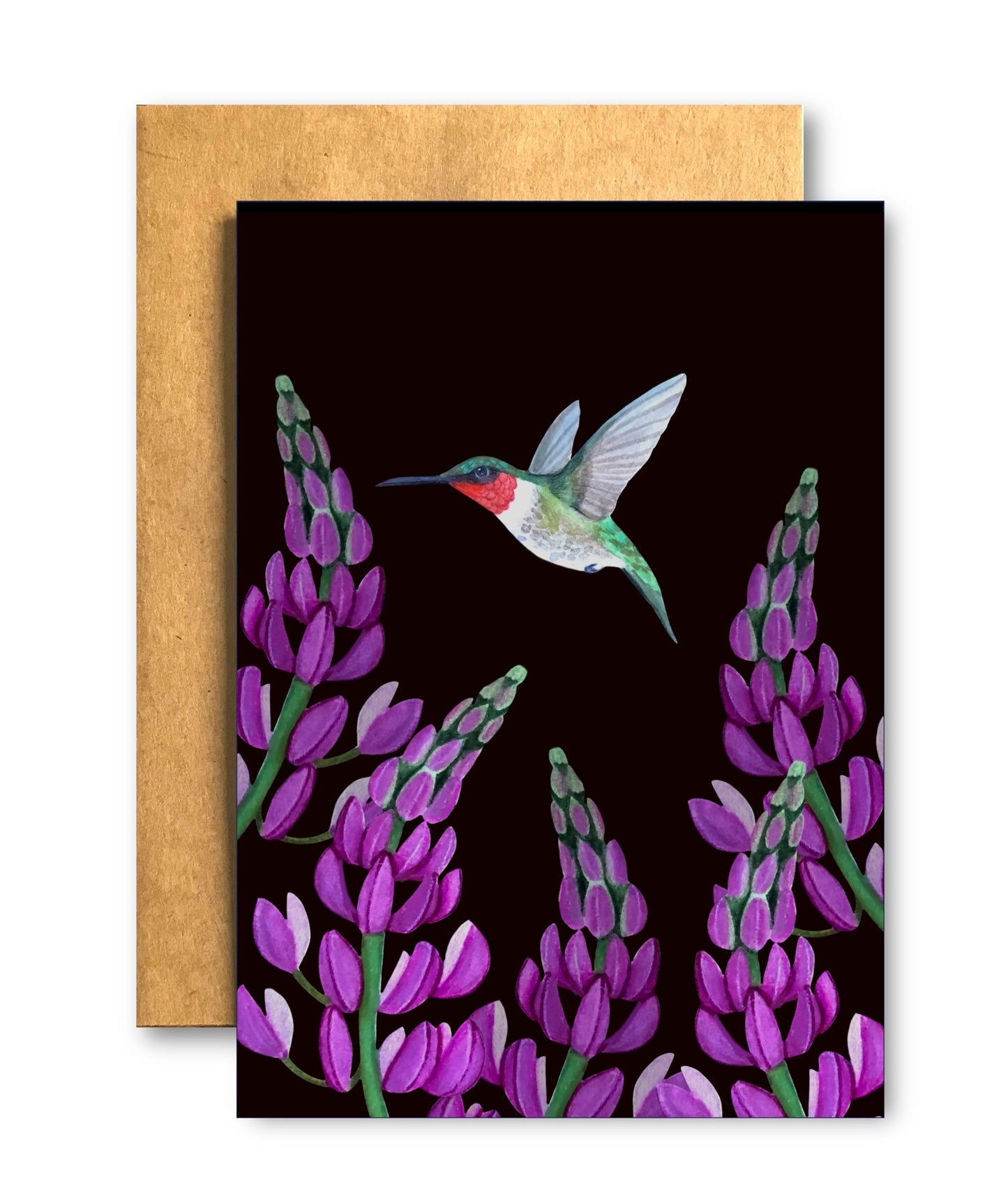 Hummingbird in Lupins #2